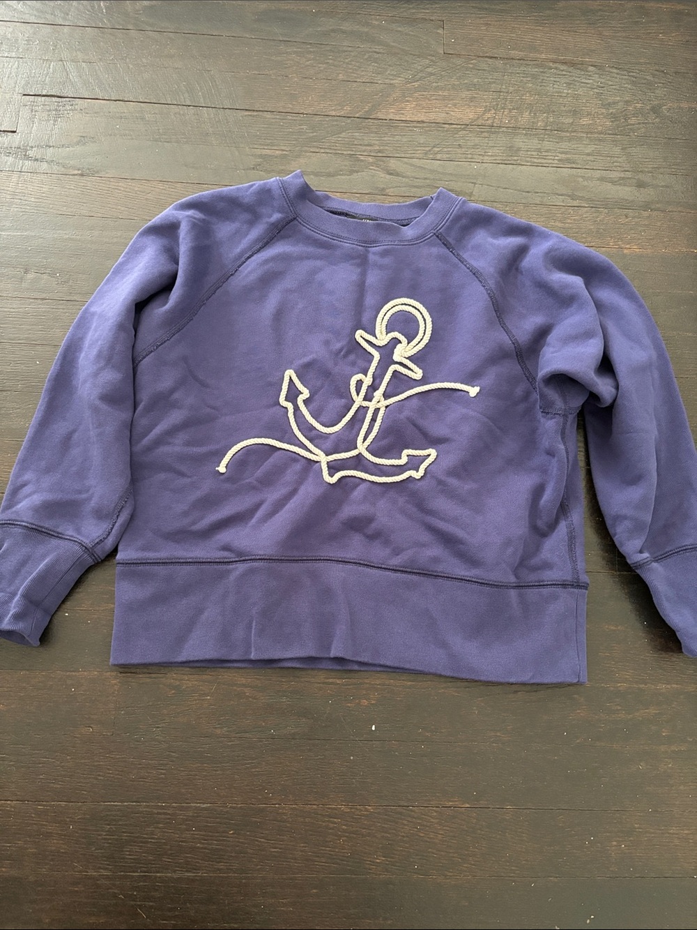 Jcrew Navy Anchor Applique Sweatshirt
